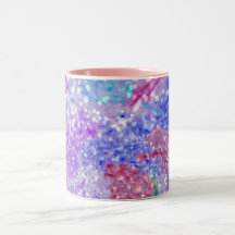 Copie rose de photo de scintillement d'abrégé sur  mugs à café