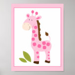 COPIE ROSE MIGNONNE D'ART DE MUR DE GIRAFE posters