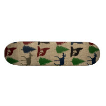 Copie rustique de toile de jute de pin de loup d'o plateau de skateboard