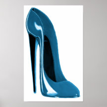 Copie stylet bleue de chaussure de myrtille affiches