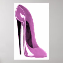 Copie stylet rose rosâtre de chaussure affiche