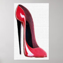 Copie stylet rouge de chaussure d'effet texturisé poster