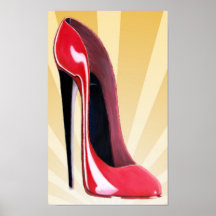 Copie stylet rouge de Starburst de chaussure Affiche