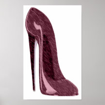 Copie stylet rouge rouge brillante de chaussure posters