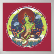 COPIE Tara vert - avec l'incantation Posters