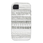 Copie tribale aztèque noire et blanche coque vibe iPhone 4
