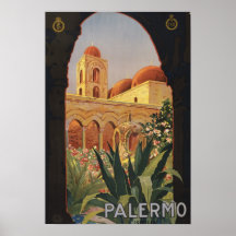 Copie vintage d'affiche d'art de porte de Palerme 