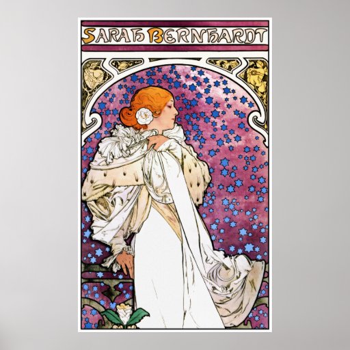 Copie vintage d'affiche de Nouveau d'art par Mucha