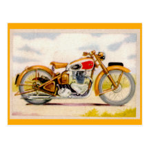 Copie vintage de moto carte postale