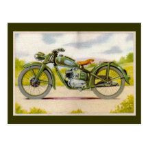 Copie vintage de moto cartes postales