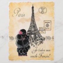 Copie vintage de Tour Eiffel de caniche de noir de Tract Customisé