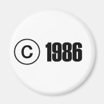 Copyright 1986 magnets pour réfrigérateur