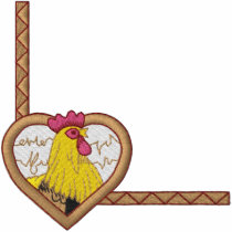 Coq au coeur polos brodés
