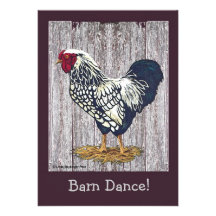 Coq de Wyandotte lacé par argent Invitation