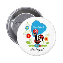 Coq portugais de la chance badges avec agrafe