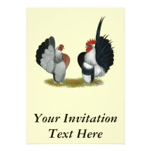 Coqs nains de Serama Invitations Personnalisées