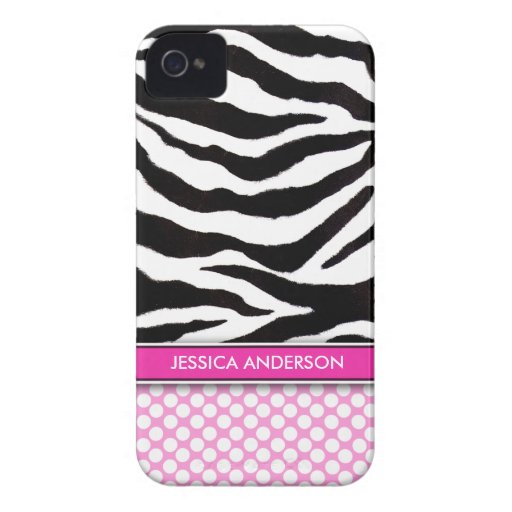 Coque-Compagnon rose de l'iPhone 4 de rayure de zè Coque iPhone 4 Case-Mate