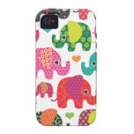 Coque iphone coloré de motif d'enfants d'éléphant iPhone 4 case
