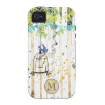 Coque iphone d'arbre de bouleau d'oiseau bleu de c coques iPhone 4/4S