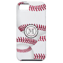 Coque iphone de base-ball de monogramme iPhone 5 case