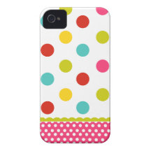 Coque iphone Girly coloré de point de polka Coques Case-Mate iPhone 4