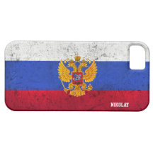 Coque iphone russe de drapeau affligé par coutume coque iPhone 5 Case-Mate