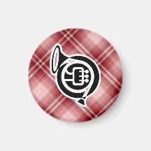 Cor de harmonie rouge de plaid aimants pour réfrigérateur