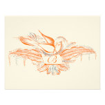 Corail et gris oranges d'oiseaux de Flourish de ca Bristol Personnalisé