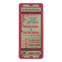 Corail et jaune de framboise de mariage de billet  invitations personnalisées
