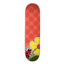 Corail et remous rouge ; Coccinelle Skateboards Personnalisés