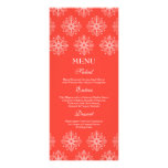 Corail + menu blanc de nourriture de mariage d'hiv double cartes customisées