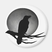 corbeau de clair de lune magnets pour réfrigérateur