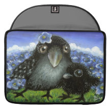 Corbeau de mère et de bébé poche pour macbook pro