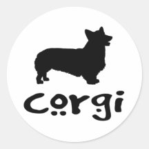 Corgi avec le texte frais autocollant rond