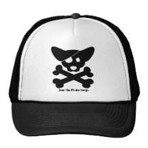 Corgi crâne et chapeau d'os croisés casquette de camionneur