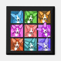 Corgi d'art de bruit aimant pour réfrigérateur