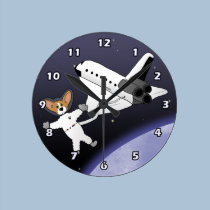 Corgis de l'espace horloges murales