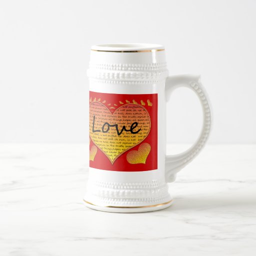 Corinthiens de l'amour 1 13 coeurs tasses à café