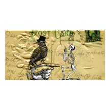 Corneille et squelette cartes de vœux avec photo