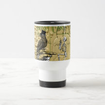 Corneille et squelette tasse à café