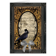 Corneille gothique vintage drôle de steampunk carte