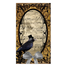 Corneille gothique vintage drôle de steampunk modèle de carte de visite