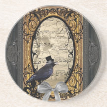 Corneille gothique vintage drôle de steampunk dessous de verres