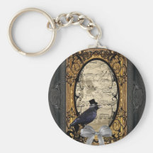 Corneille gothique vintage drôle de steampunk porte-clés