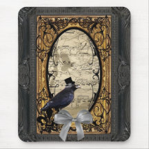 Corneille gothique vintage drôle de steampunk tapis de souris