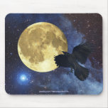Corneille, lune et espace extra-atmosphérique Mous Tapis De Souris