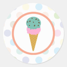 Cornet de crème glacée autocollants