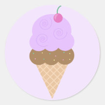 Cornet de crème glacée de raisin adhésifs