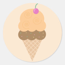 Cornet de crème glacée orange adhésifs