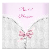 Corset blanc de dentelle de douche nuptiale rose invitation personnalisable